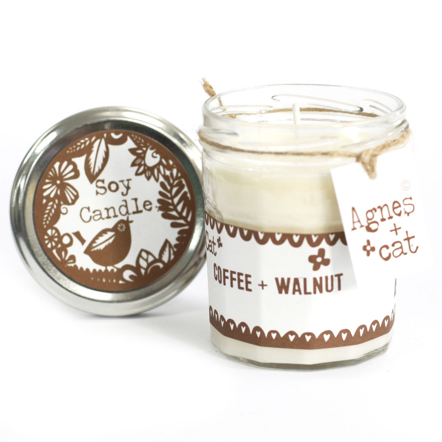 Geschenkbox - Kaffee & Walnuss (Kerze) + Pfingstrosen & japanische Blüte (Sprudel)