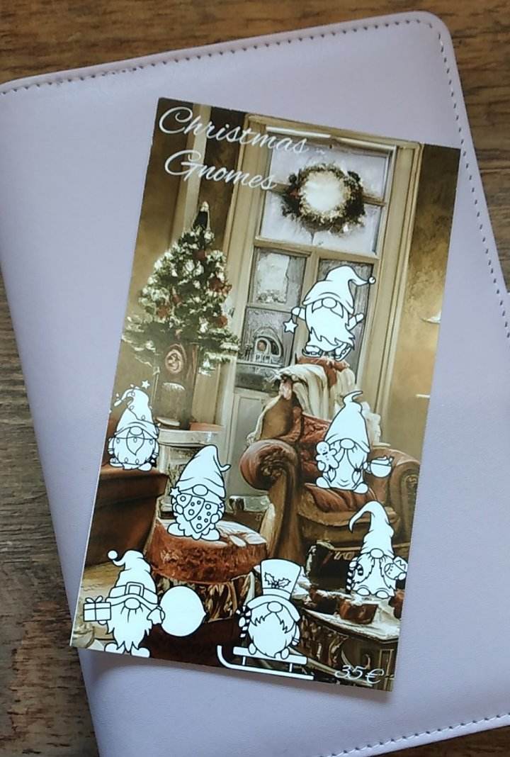 Christmas Weihnachten Sparen Challenge Gnome 5 Euro 10 Euro 20 Euro A6