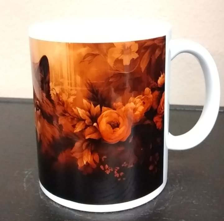 Tasse Mug Geschenk Wolf Blumen Mystic Magie Tier