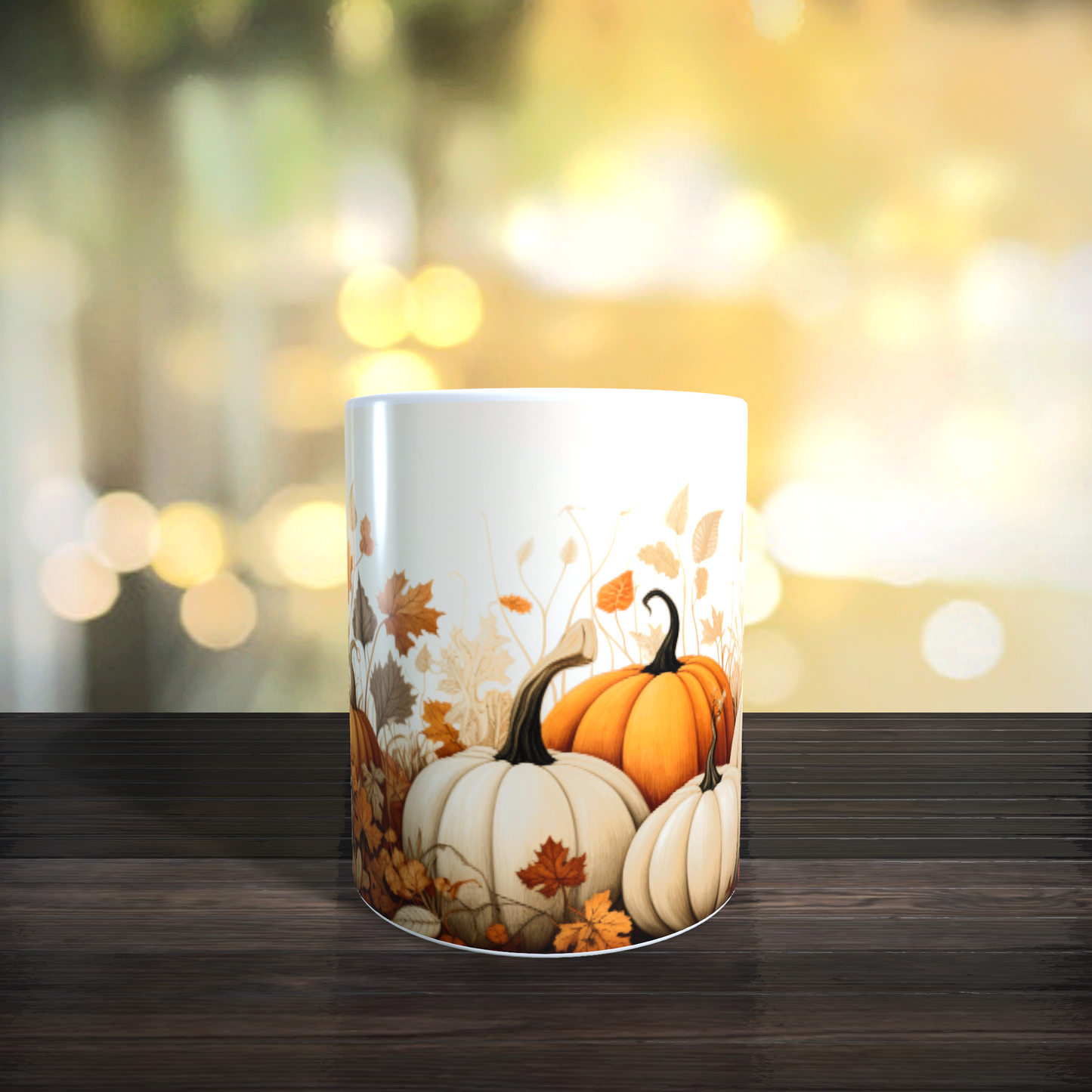Tasse Herbst Autumn Kürbis Blätter Tee Kaffee Mug Geschenk