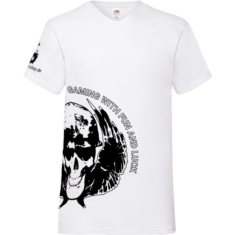 T-Shirt schwarz V-Ausschnitt DZMG Merch