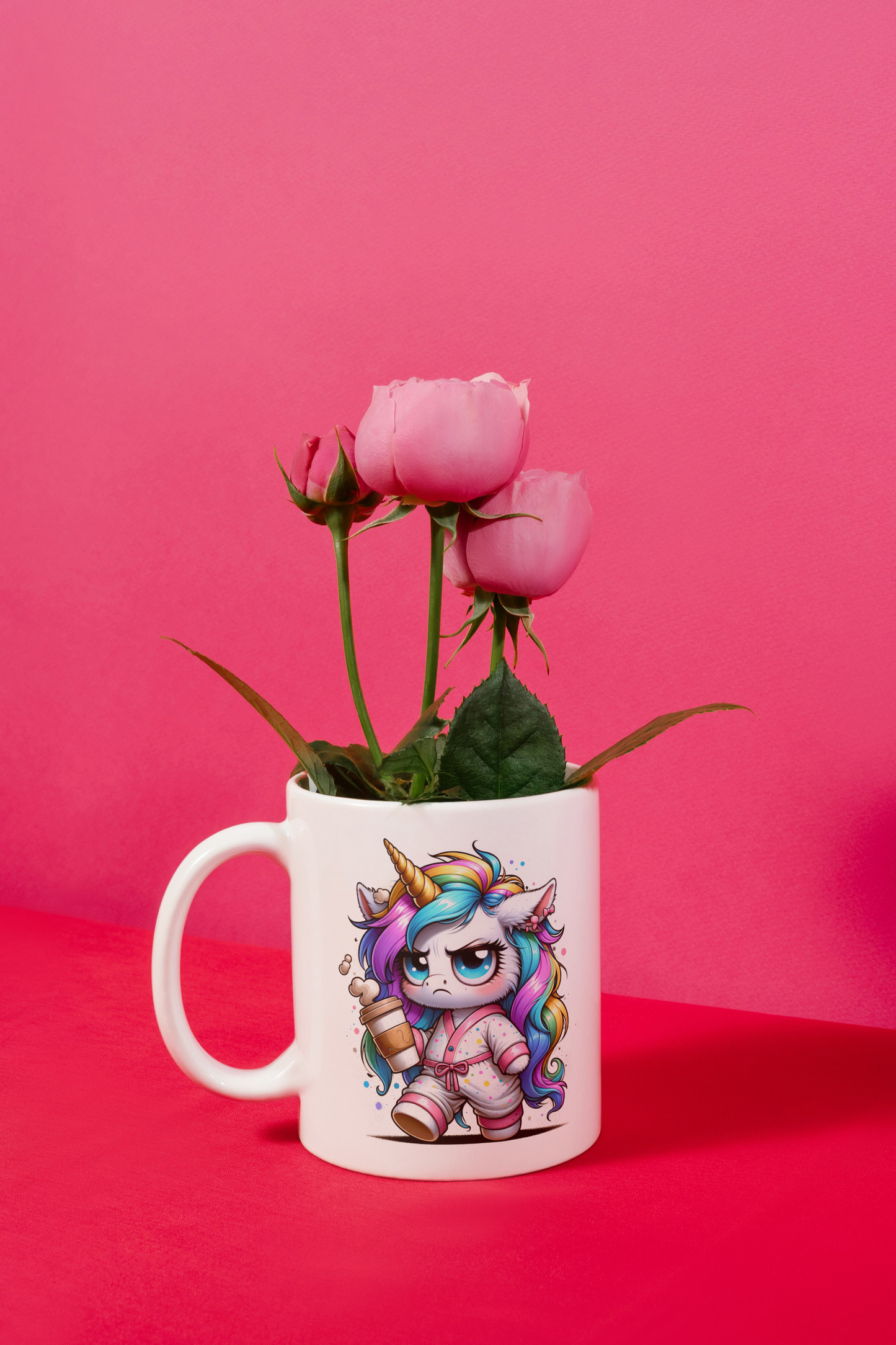 Einhorn Tasse Spruch - "Ich habe nicht genug Kaffee oder Mittelfinger für heute"
