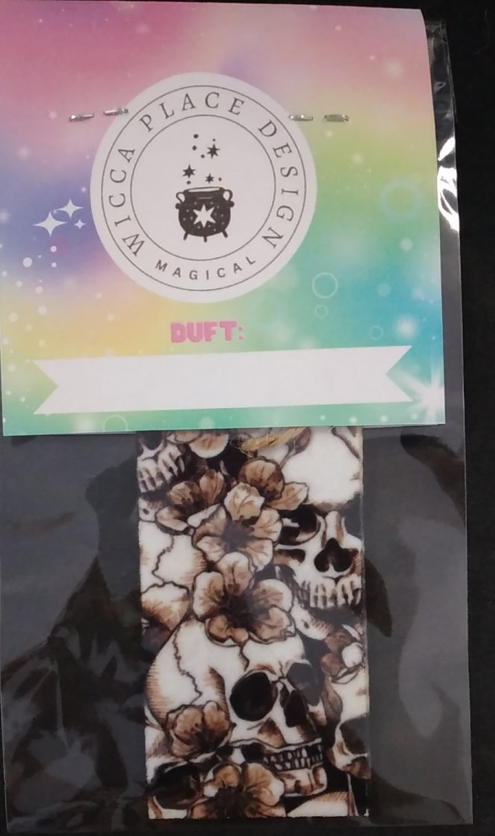 Auto Duft Karte Schädel und Blumen