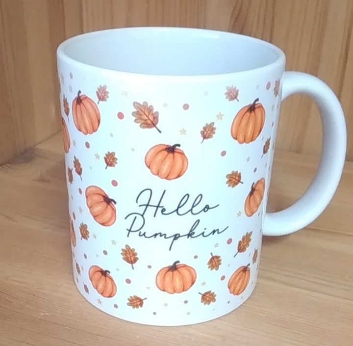 Tasse "Hello Pumpkin" Herbst Autumn Kürbis Tee Kaffee Mug Geschenk