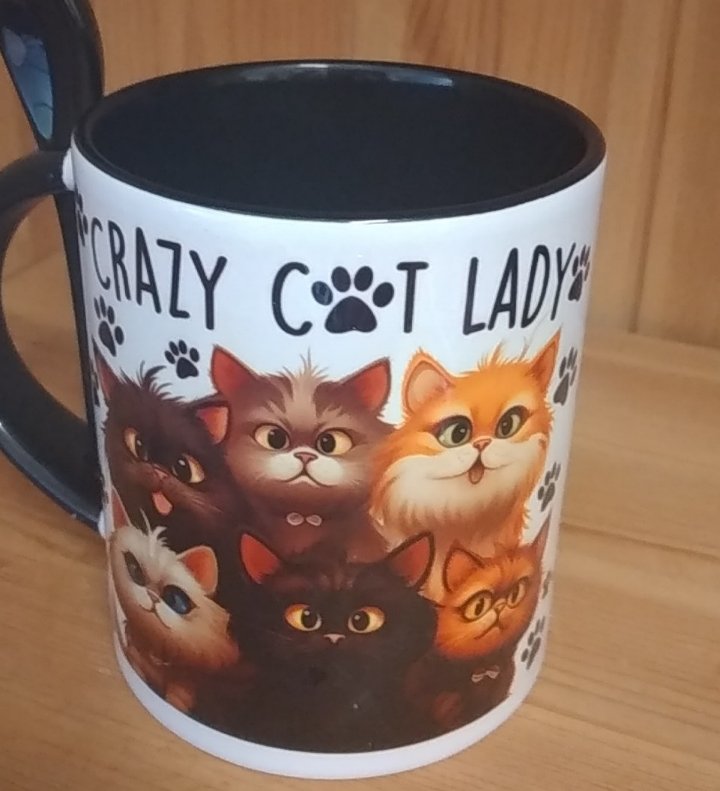 Tasse Katze Cat Crazy Lady Geschenk Becher Cats