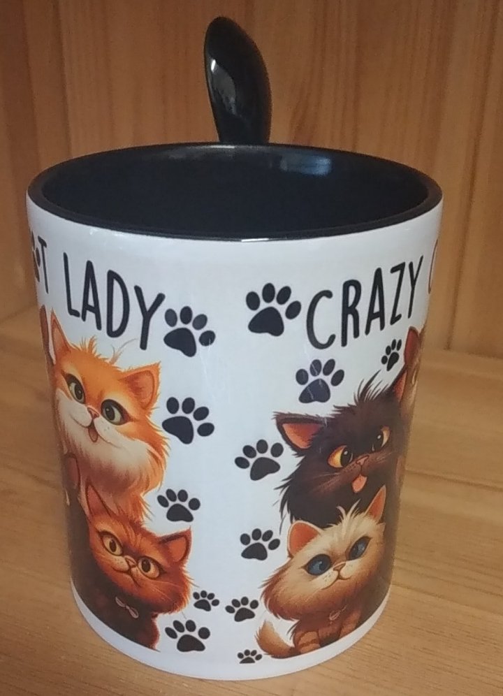 Tasse Katze Cat Crazy Lady Geschenk Becher Cats