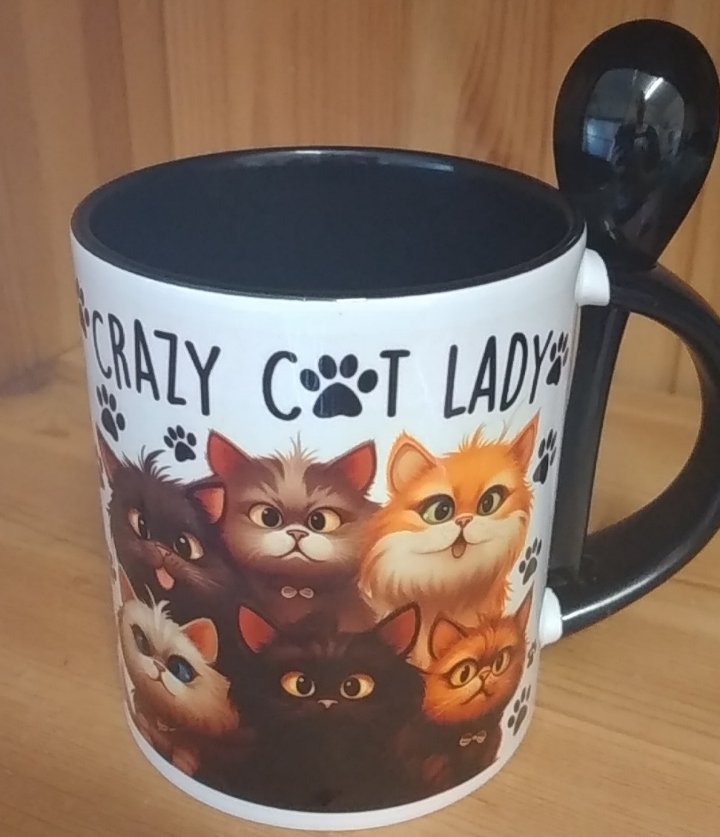 Tasse Katze Cat Crazy Lady Geschenk Becher Cats