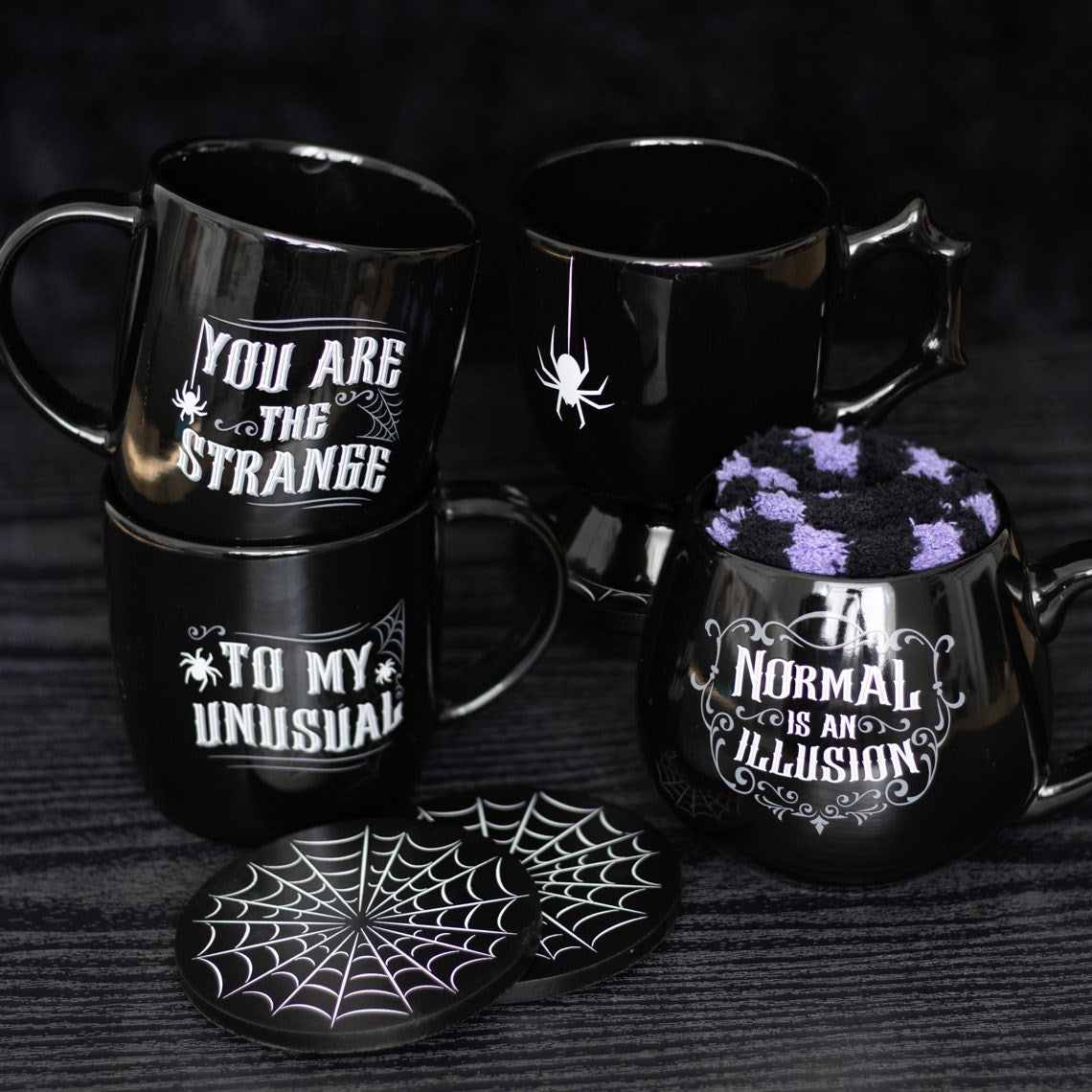 Schwarze Spinnen Tasse