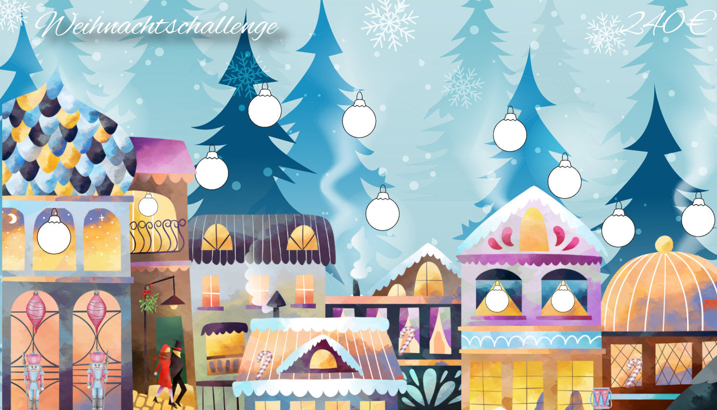 Sparchallenge Weihnachten Christmas Winter A6 Budgeting sparen A6