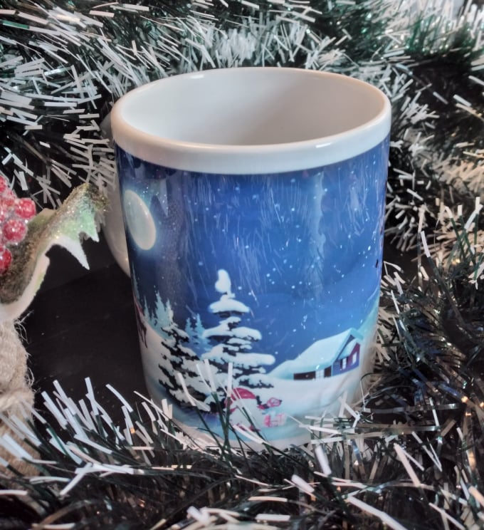 Tasse Weihnachten Winterlandschaft mit Wichtel Weihnachtslandschaft