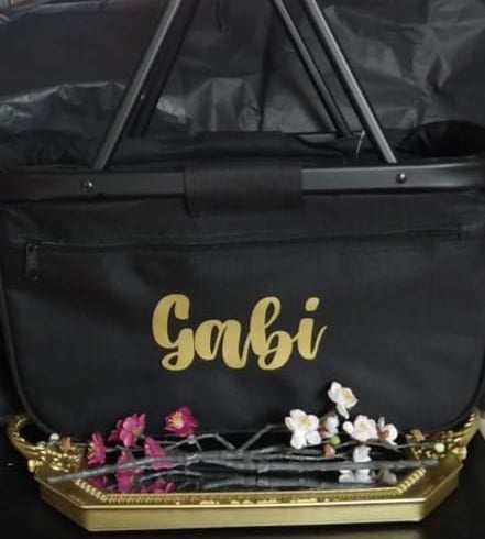 Einkaufskorb Einkaufstasche Geschenk personalisiert Muttertag GRAU