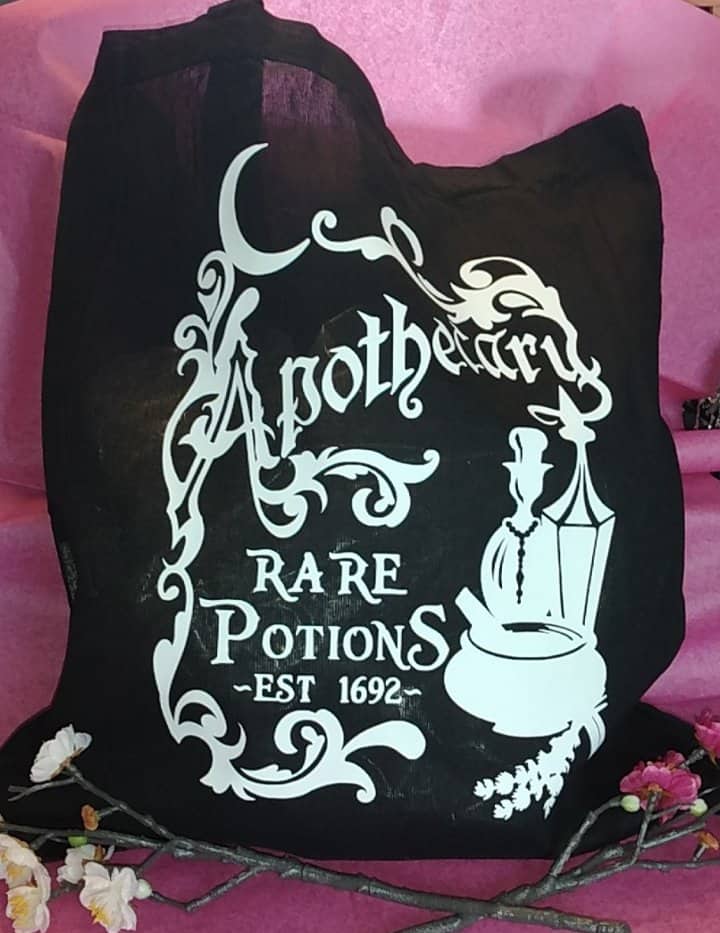 Stofftasche Jutebeutel Baumwolle wiederverwendbar Geschenk Motiv Apothecary Potions
