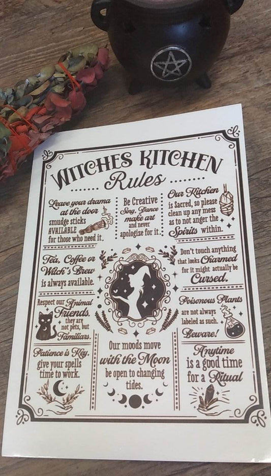 Notizbuch A6 Witch Hexe Kitchen Rules Küchenregeln Geschenk