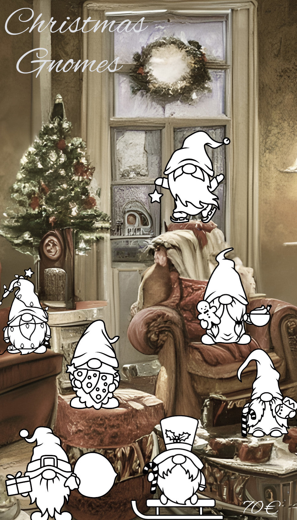 Christmas Weihnachten Sparen Challenge Gnome 5 Euro 10 Euro 20 Euro A6