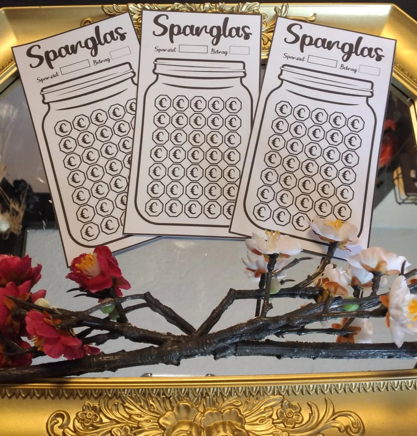 Sparglas Kleingeld Geld Spartracker Challenge Binder passend für A6 Zippertaschen