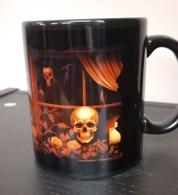 Tasse Mug Geschenk Skull Schädel Halloween Blumen Horror