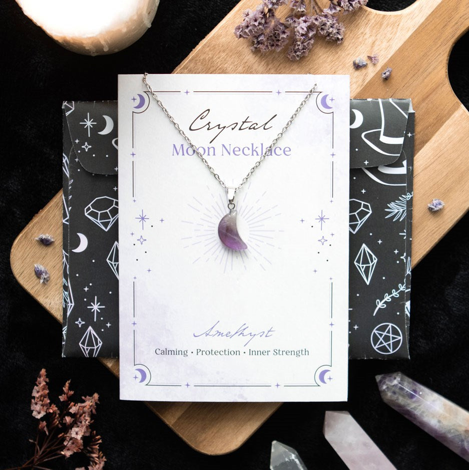 Magische Kristall Mond Kette (verschiedene Kristalle)