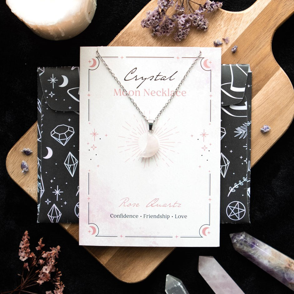 Magische Kristall Mond Kette (verschiedene Kristalle)