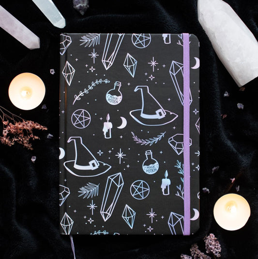 Notizbuch A5 Hexe Kristalle