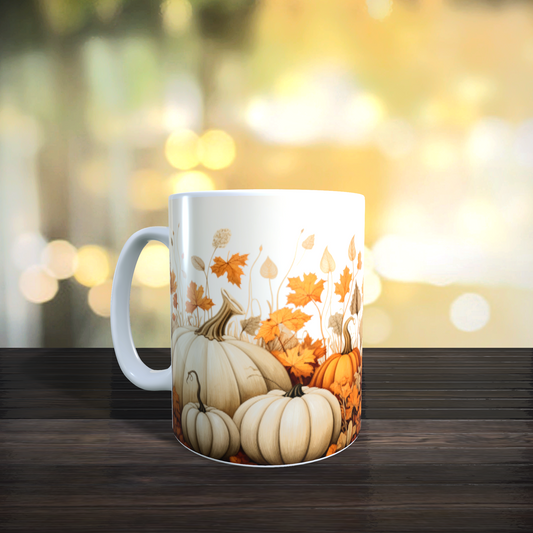Tasse Herbst Autumn Kürbis Blätter Tee Kaffee Mug Geschenk