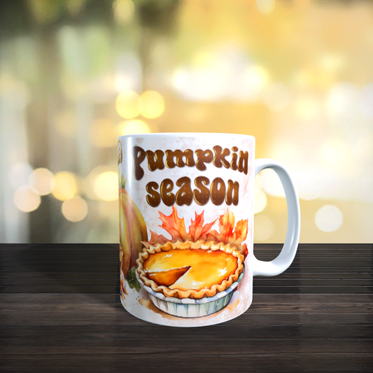 Tasse Herbst Autumn Kürbis Pumpkin Spice Kuchen Tee Kaffee Mug Geschenk
