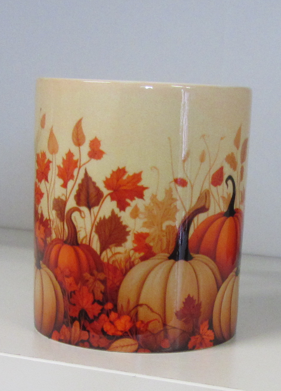 Tasse Herbst Autumn Kürbis Blätter Tee Kaffee Mug Geschenk