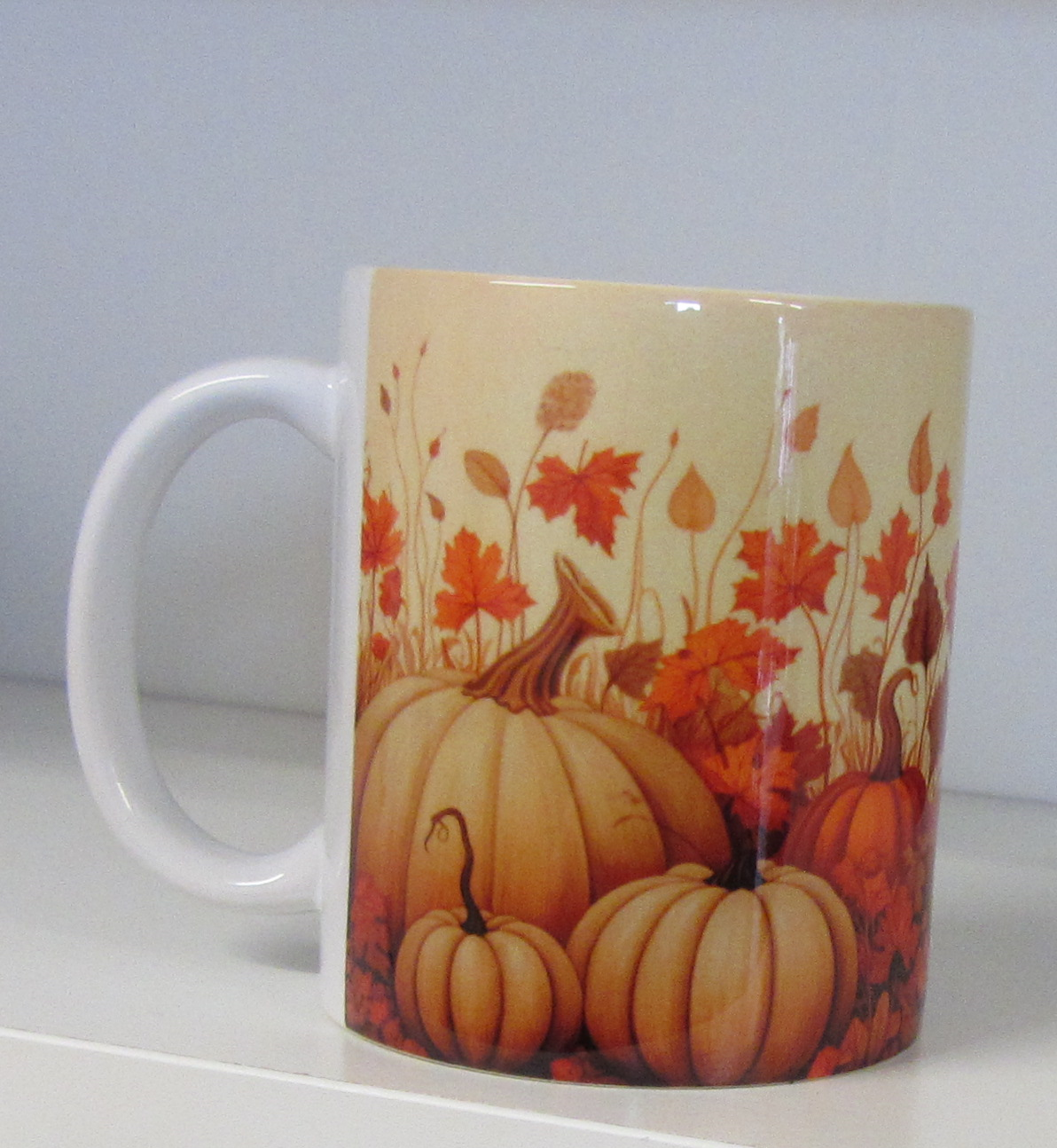 Tasse Herbst Autumn Kürbis Blätter Tee Kaffee Mug Geschenk