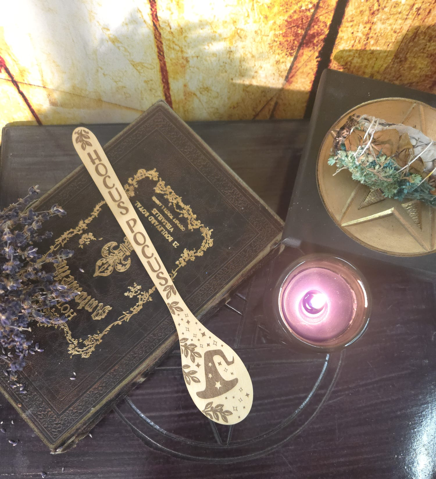 Hexen Holzlöffel mit Gravur – Witchy Küchenlöffel mit 4 Motiven