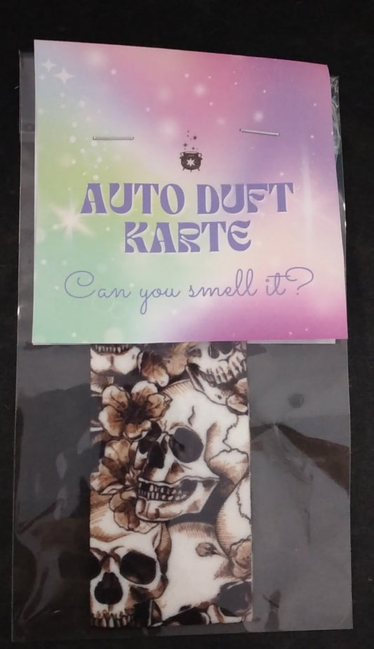 Auto Duft Karte Schädel und Blumen