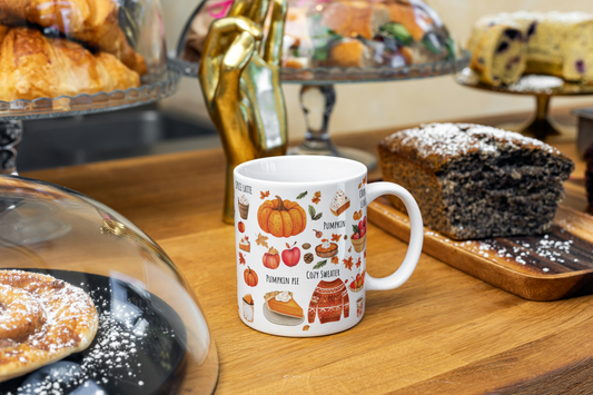 Tasse Herbst Autumn Kürbis Wimmelbild Tee Kaffee Mug Geschenk
