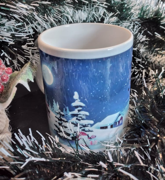 Tasse Weihnachten Winterlandschaft mit Wichtel Weihnachtslandschaft