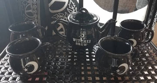 Black Magic Kaffee Tee Set Geschenk Tee Coffee Teekanne Kesseltasse Mug Cauldron