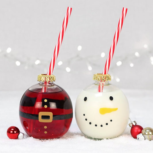 Weihnachtsglaskugel zum trinken Schneemann oder Weihnachtsmann personalisiert