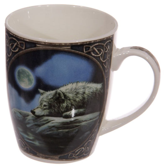 Lisa Parker Tasse - Wolf auf Fels liegend