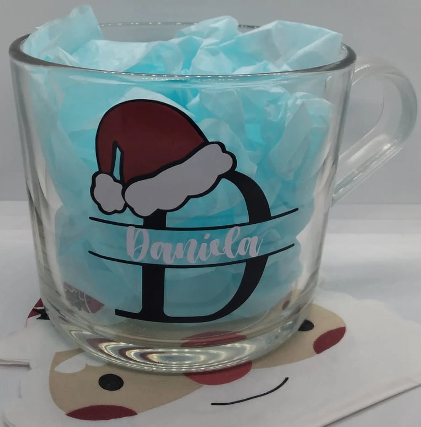 Tasse/Glas Weihnachtsmotiv mit individuellen Namen