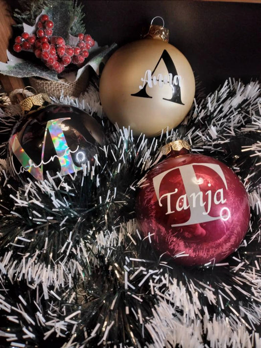 Weihnachtskugel personalisiert Name Geschenk Weihnachtsbaum